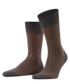 Falke Shadow Striped Dress Socks In Brown