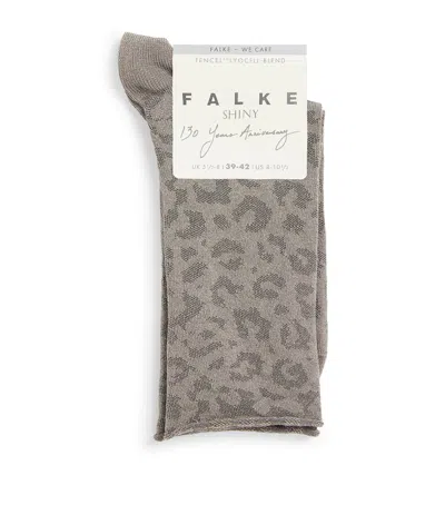 Falke Shiny Leopard Socks In Brown