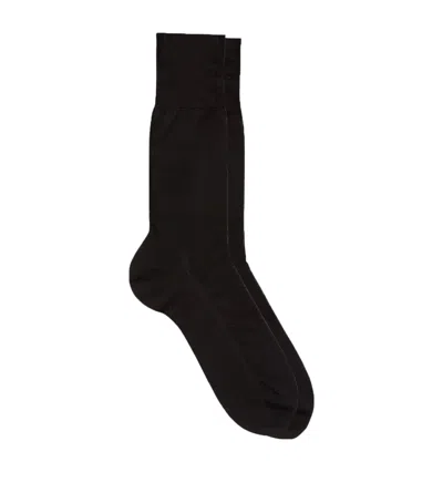 Falke Silk-blend No.4 Socks In Black