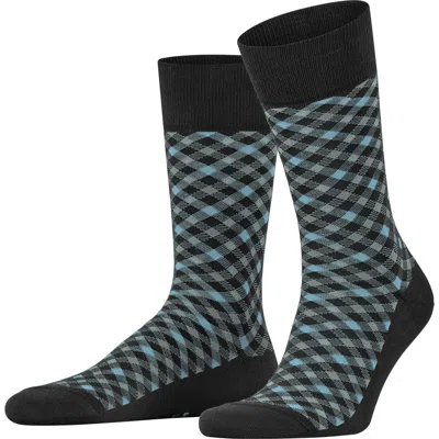Falke Smart Check Dress Socks In Black