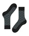 Falke Smart Cotton Blend Check Socks In Black