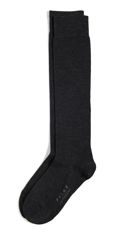 Falke Soft Merino Knee High Socks Anthracite - 3089