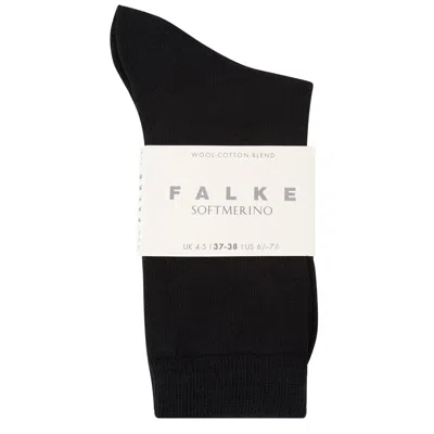 Falke Soft Merino Wool-blend Socks In Black