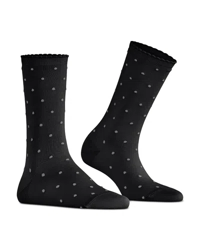 Falke Spike Dot Crew Socks In Black