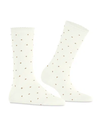 Falke Spike Dot Crew Socks In White