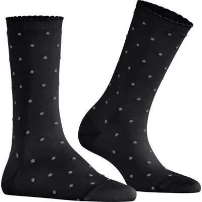 Falke Spike Polka Dot Crew Socks In Black