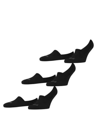 Falke Step Cotton 3-pack High Cut No Show Socks In Black