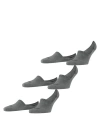 Falke Step Cotton 3-pack High Cut No Show Socks In Gray