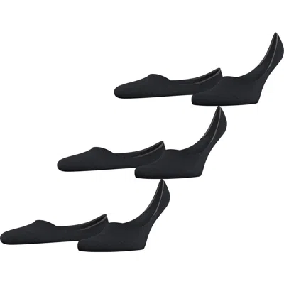 Falke Step Cotton 3-pack No Show Socks In Black