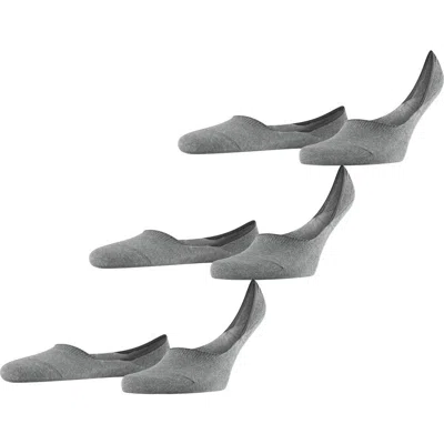 Falke Step Cotton 3-pack No Show Socks In Gray