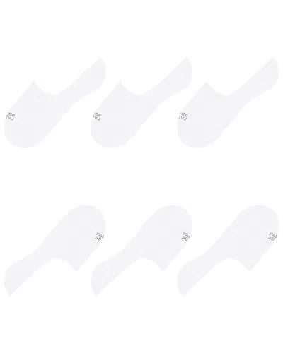 Falke Step Cotton Blend Solid High Cut No Show Socks, Pack Of 3 In White