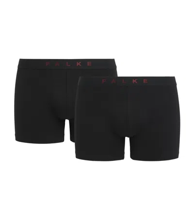 Falke Stretch Egyptian Cotton Boxer Briefs In Black