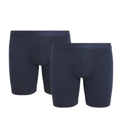 Falke Stretch Egyptian Cotton Boxer Briefs In Blue