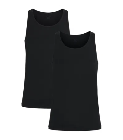 Falke Stretch Egyptian Cotton Vest In Black