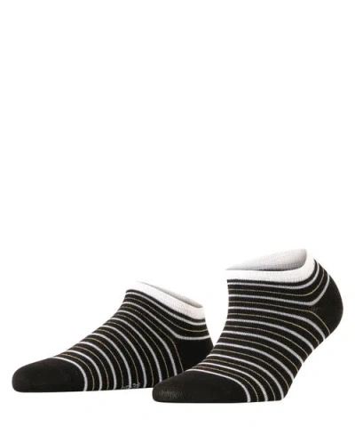 Falke Stripe Shimmer Sneaker Socks In Black