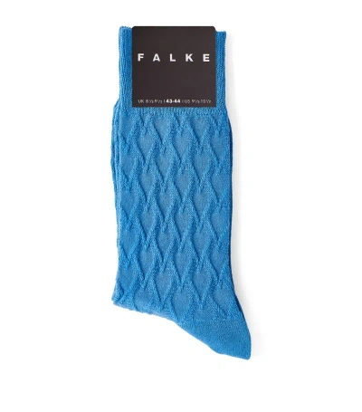Falke Textured Socks In Blue