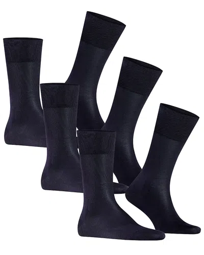 FALKE TIAGO COTTON BLEND SOLID CREW SOCKS, PACK OF 3