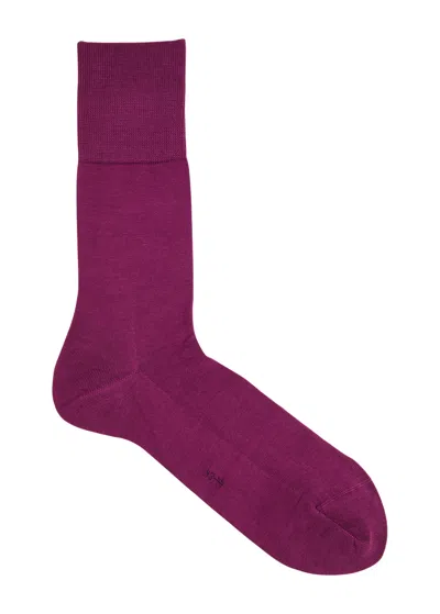Falke Tiago Stretch-cotton Socks In Burgundy