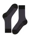 Falke Uptown Tie Cotton & Nylon Grid Crew Socks In Black