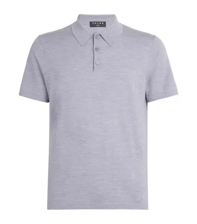 Falke Virgin Wool Polo Shirt In Grey
