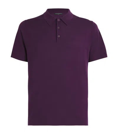 Falke Virgin Wool Polo Shirt In Purple