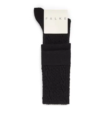 Falke Virgin Wool-blend Declivity Knee-high Socks In Black