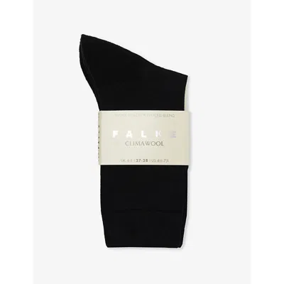 Falke Womens Black Branded Knitted Socks