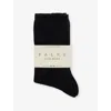 Falke Womens Black Cosy Wool Brand-print Knit Socks