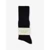Falke Womens Black Cosy Wool Ribbed Knit Socks In Black