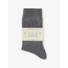 Falke Womens Light Greymel. Cosy Wool Brand-print Knit Socks