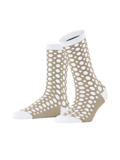 Falke Women's Mirage Dot Crew-length Socks In Sand