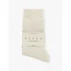 Falke Womens Off-white Cosy Wool Brand-print Knit Socks