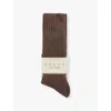 Falke Womens Porto Mel. Cosy Wool Ribbed Knit Socks