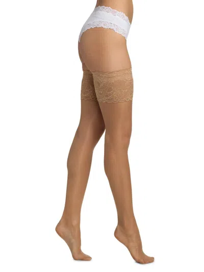 Falke Women's Seidenglatt Lace Sheer Tights In White