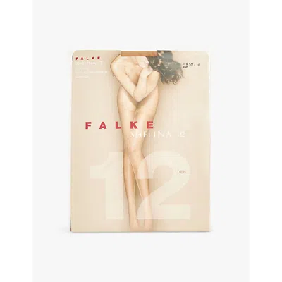 Falke Shelina 12 Denier Woven-blend Stockings In Sun