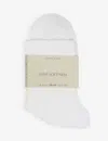 Falke Womens 2000 White Fine Softness Stretch Woven-blend Socks