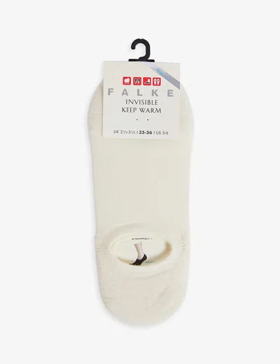 Falke Invisible Wool-blend Step Sock In 2040 Off White