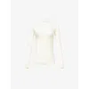 Falke Womens  Ergonomic Sport System Thermozone Long-sleeve Wool-tech Top In White