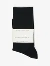 Falke Womens 3000 Black Cotton Touch Ankle-length Stretch-cotton Blend Socks In Black