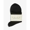 Falke Cotton Touch Rolled-cuff Stretch-cotton-blend Socks In 3000 Black