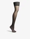 Falke Seidenglatt 15 Denier Stay-ups In 3009 Black