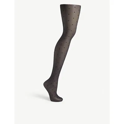 Falke 15 Denier Polka Dot Tights In 6179 Marine