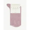 Falke Bedsock Ribbed Knitted Wool-blend Socks In 8770 Brick