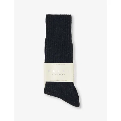 Falke Womens Cosy Wool Ribbed Knit Socks Anthra.mel Eur 39-42/6-9 Uk
