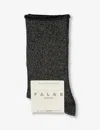 Falke Womens Black Shiny-finish Mid-calf Recycled Polyamide-blend Knitted Socks