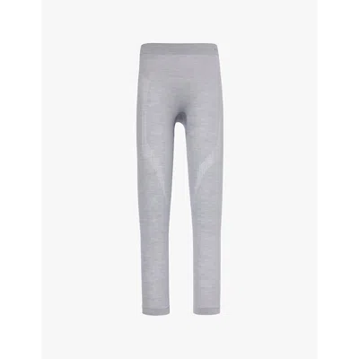 Falke Womens 3757 Grey Brand-print Tapered-leg Fitted Stretch-wool Leggings
