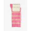 Falke Womens Candy Stripe Uniform Cotton-blend Knit Socks