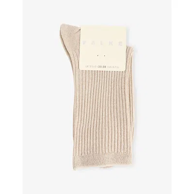 Falke Womens Chrome Shiny Ribbed Knit Socks