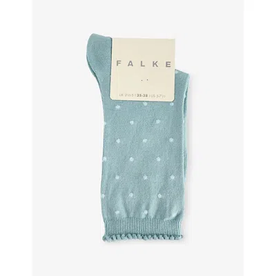 Falke Womens Cloud Mid-calf Spike Dot Cotton-blend Knit Socks