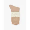 Falke Womens Beige Mel. Cosy Wool Brand-print Knit Socks